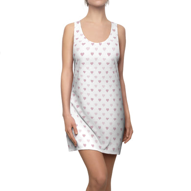 Pink Hearts Women's Cut & Sew Racerback Dress