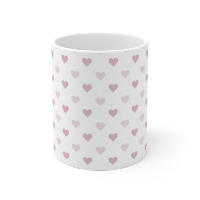 Pink Hearts Floral  Mug 11oz