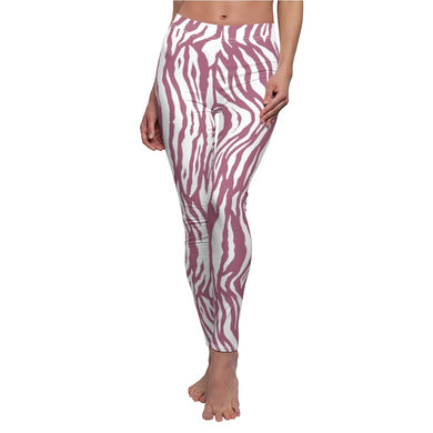 Pink Tiger Stripes Women's Cut & Sew Casual Leggings