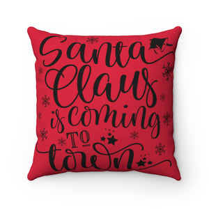 Santa Town Spun Polyester Square Pillow