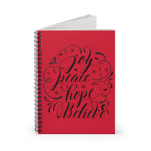 Load image into Gallery viewer, Joy Peace Hope Believe Spiral Notebook - Ruled Line